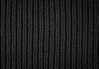 black knitted fabric texture background