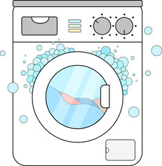 illustration of washing machine on transparent