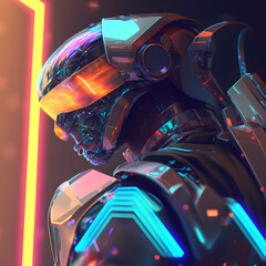 robot neon lights