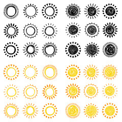 Set of doodle Crown sketch, hand drawn style