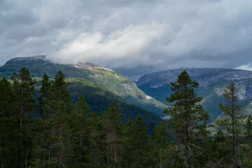 mountains and clouds