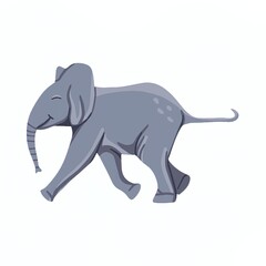 elephant logo cartoon isolated on white