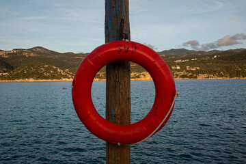 life buoy on the sea
