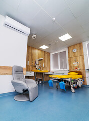 Comfortable new medical ward. Hospital modern recovery room.