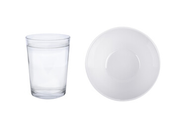 Water glass and cup isolated on  transparent png