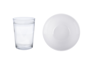 Water glass and cup isolated on  transparent png