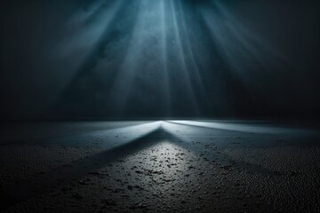 Obraz premium Wet Asphalt Fog Light Background. Generative AI.