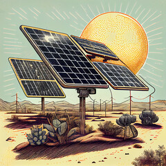 Solar panel created with Generative AI technology