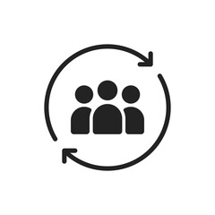 simple hr management black icon with staff