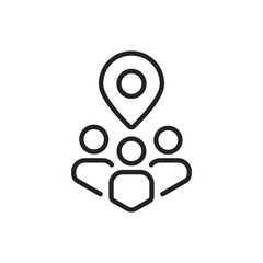 meeting location or team place thin line icon