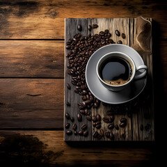 Espresso coffee at Cafe. Generative AI
