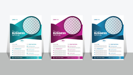 Business Flyer, Corporate Flyer Template, Abstract Shape&rsquo;s, Colorful Concepts, layout Design, Vector Design, Graphic Elements, IT Company Flyer, Unique Design, Leaflets, Graphic Design, Advertising
