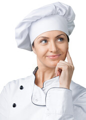 Female Chef Thinking