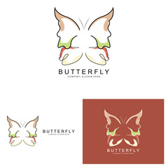 Butterfly Logo Design, Beautiful Flying Animal, Company Brand Icon Illustration, Screen Printing, Salon