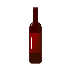 Jewish holiday Passover, Pesach. A bottle of wine icons and symbols on white background. Vector illustration