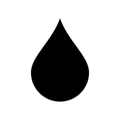 Fototapeta premium Water drop icon black silhouette vector isolated on white background.