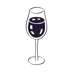 Wine glass vector icon for restaurant menu