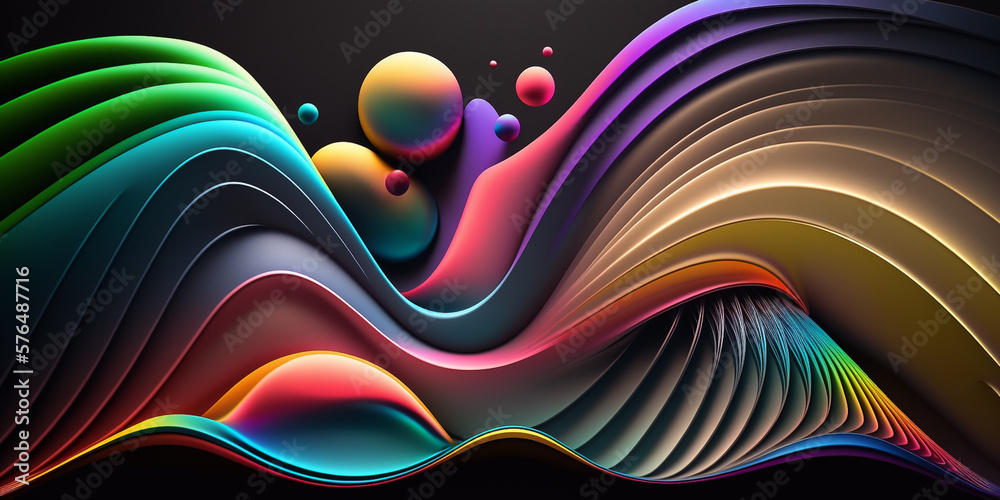 Canvas Prints 3d multidimensional vector abstract background, cosmic multicolour assets, clean details, iridescent