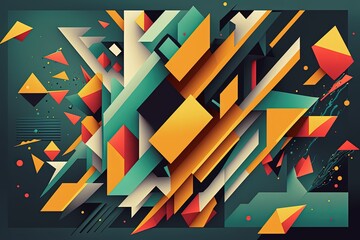 Colorful abstract background illustration with geometric shapes. Generative AI
