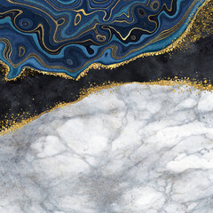 abstract background of decorative marbling, artificial stone texture, blue agate white marble and...