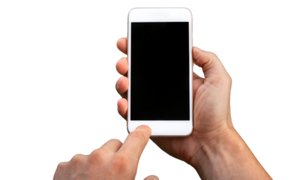 Human hand holding a beautiful modern mobile phone