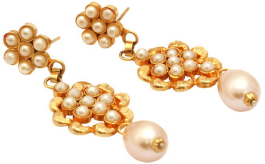 Earrings made of gold and pearls