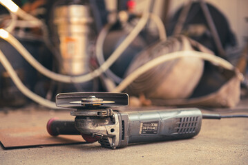 cutting metal with an angle grinder