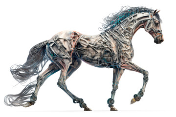 Fototapeta premium horse full body isolated on white background - Generative AI