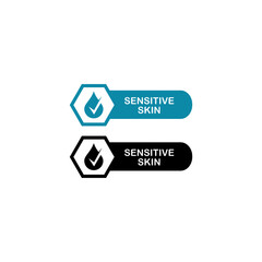 Sensitive skin badge vector logo template