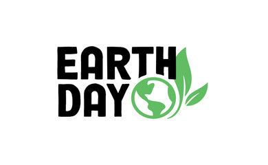 Earth Day badge design concept. Vintage Style. Global ecology protection. Planet icon design with plant. Save the environment.