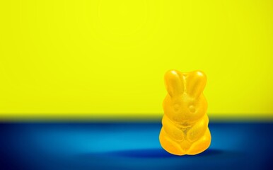 Yellow tasty sweet gummy candy