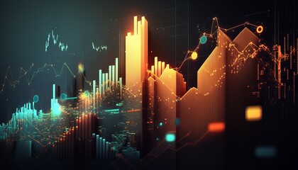 Abstract Background chart stock market. Generative AI. - obrazy, fototapety, plakaty