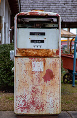 Vintage old rusty gas pump