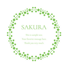 素材_フレーム_桜をモチーフにした春の飾り枠。シンプルで高級感のある囲みのデザイン。