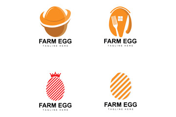 Egg Logo, Egg Farm Design, Chicken Logo, Asian Food Vector