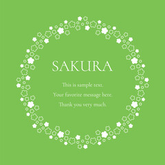 素材_フレーム_桜をモチーフにした春の飾り枠。シンプルで高級感のある囲みのデザイン。