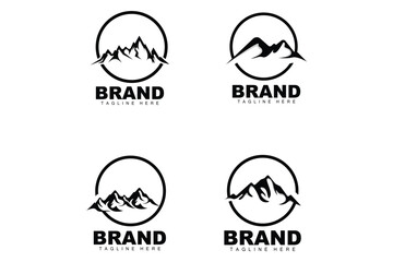 Mountain Logo, Vector Mountain Climbing, Adventure, Design For Climbing, Climbing Equipment, And Brand With Mountain Logo