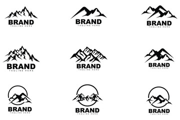 Mountain Logo, Vector Mountain Climbing, Adventure, Design For Climbing, Climbing Equipment, And Brand With Mountain Logo