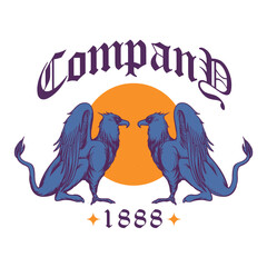 Griffin Animal logo company retro