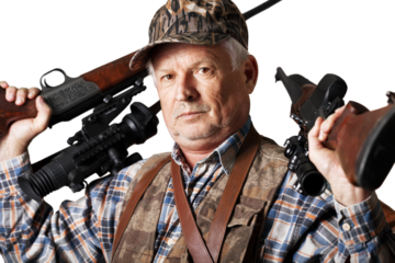 Man hunting with big gun