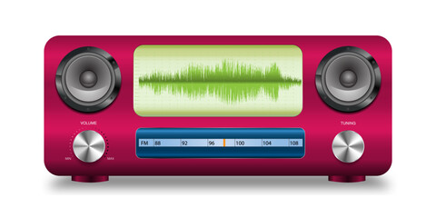 radio with equalizer digital display. vector illustration