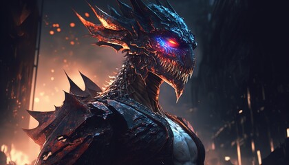 sinister evil dragons alien cyborgs created with generative ai technology