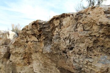 Fototapeta na wymiar Travertine rock quarry 