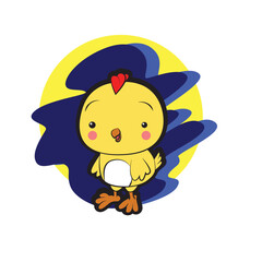 baby chicken vector illustration for baby t-shirt design