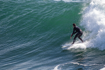 Surfing California Winter Coastline 