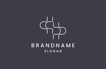 Letter s or p abstract logo vector design line art icon template .