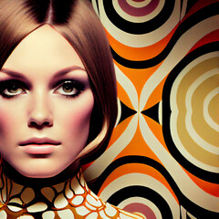 1960s Mod Makeup Advert, AI - obrazy, fototapety, plakaty