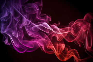 Obraz premium Abstract colorful red and purple smoke on black background. Generative AI illustration