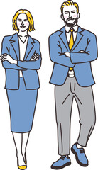 腕組みをしている外国人のビジネスパーソン