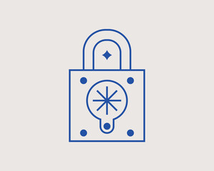 Geometric concept of lock vector illustration in a flat style for website, mobile app, banner, ui ux design, web design, business, marketing, landing page, web development
